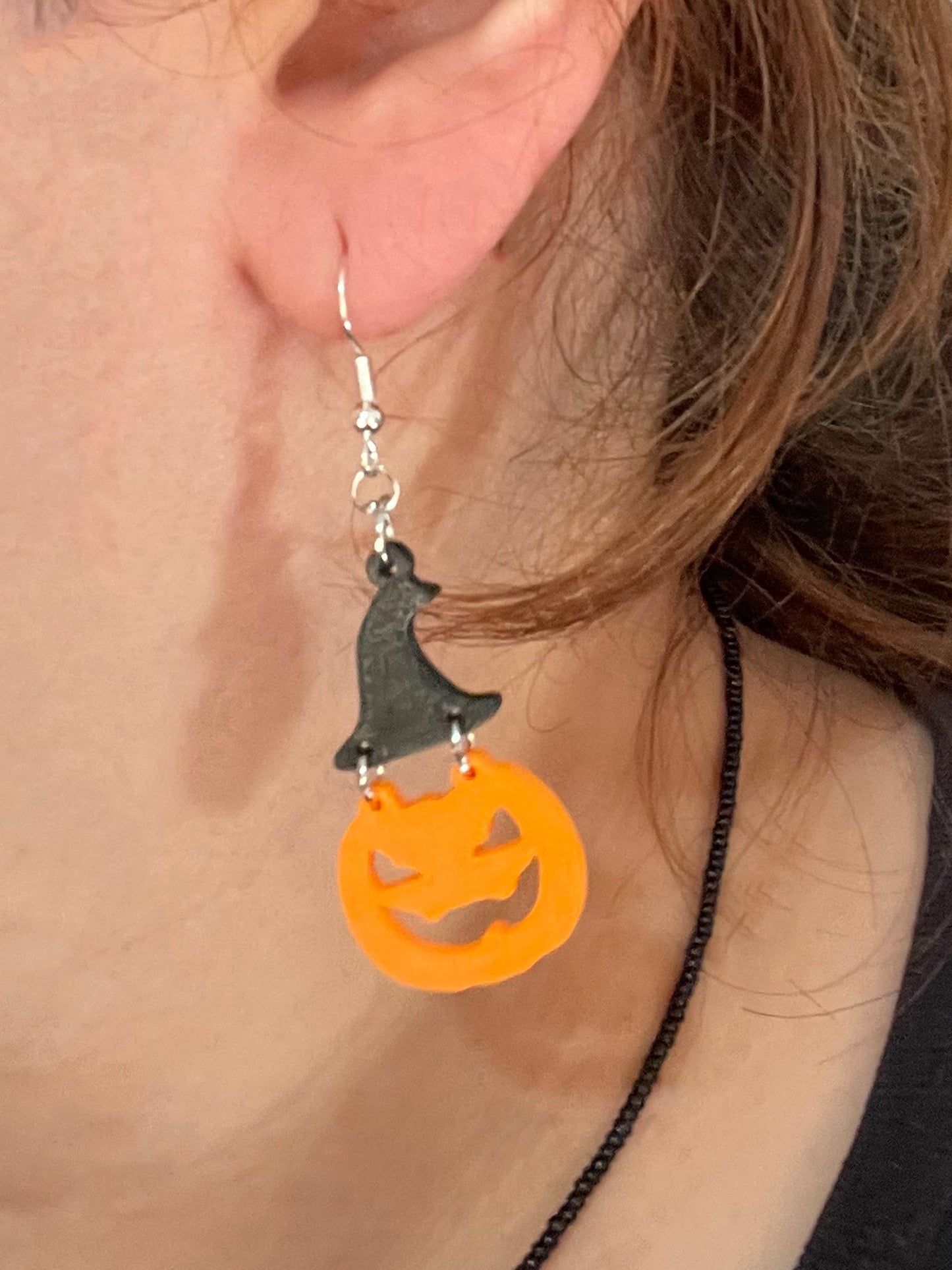 Pumpkin Witch Earrings