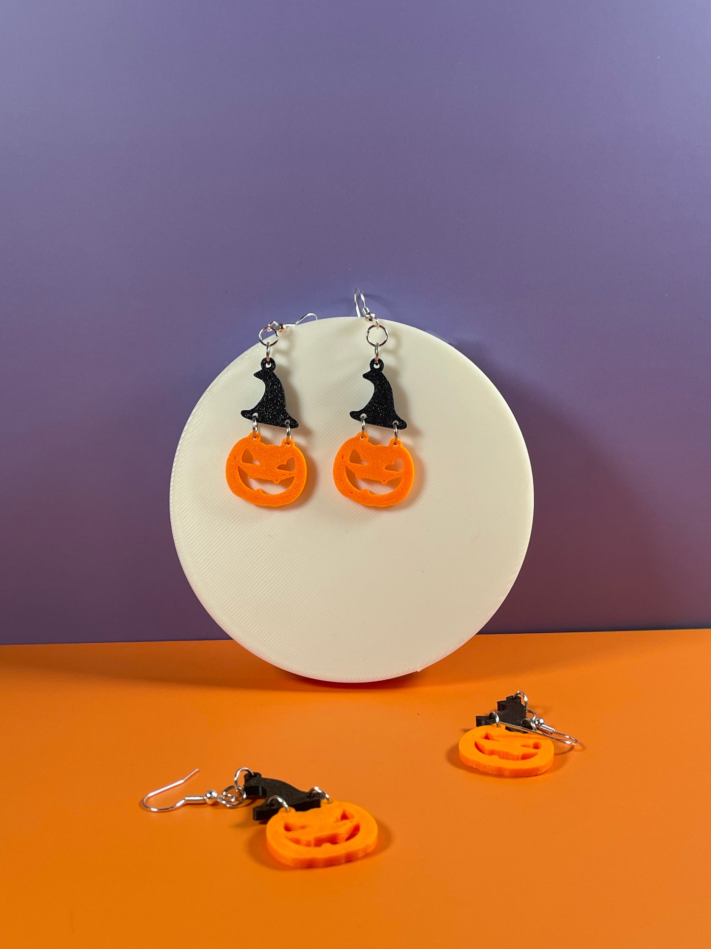 Pumpkin Witch Earrings