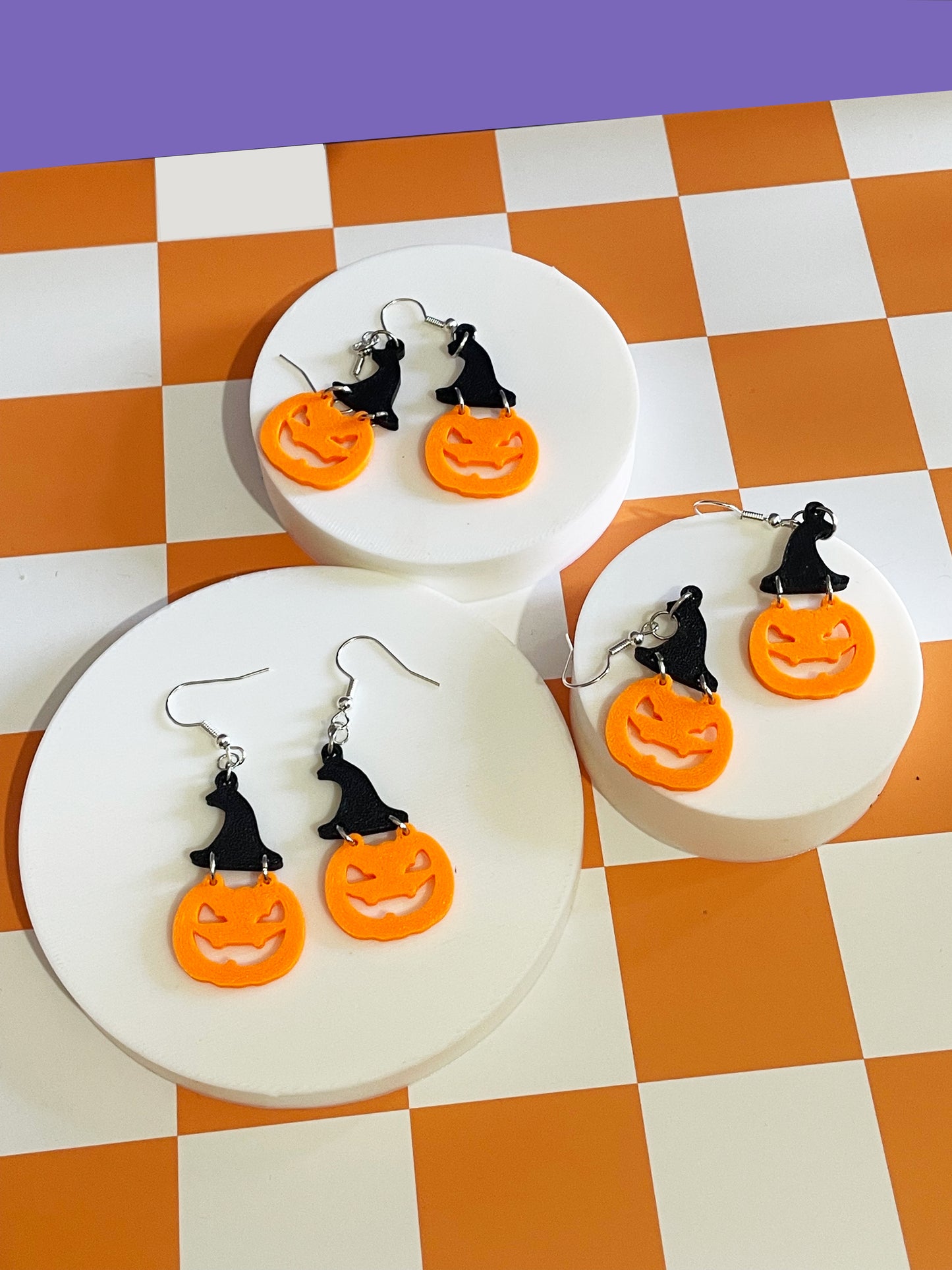 Pumpkin Witch Earrings