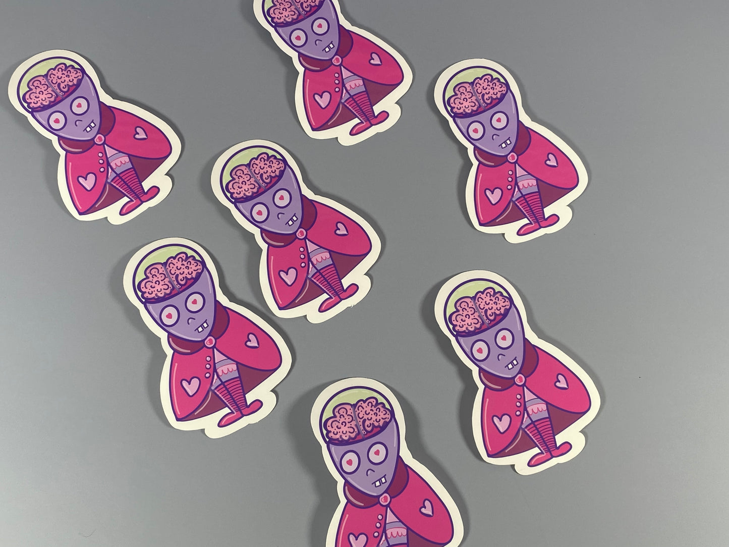 Creepy-Cute Brainy Alien Sticker - waterproof