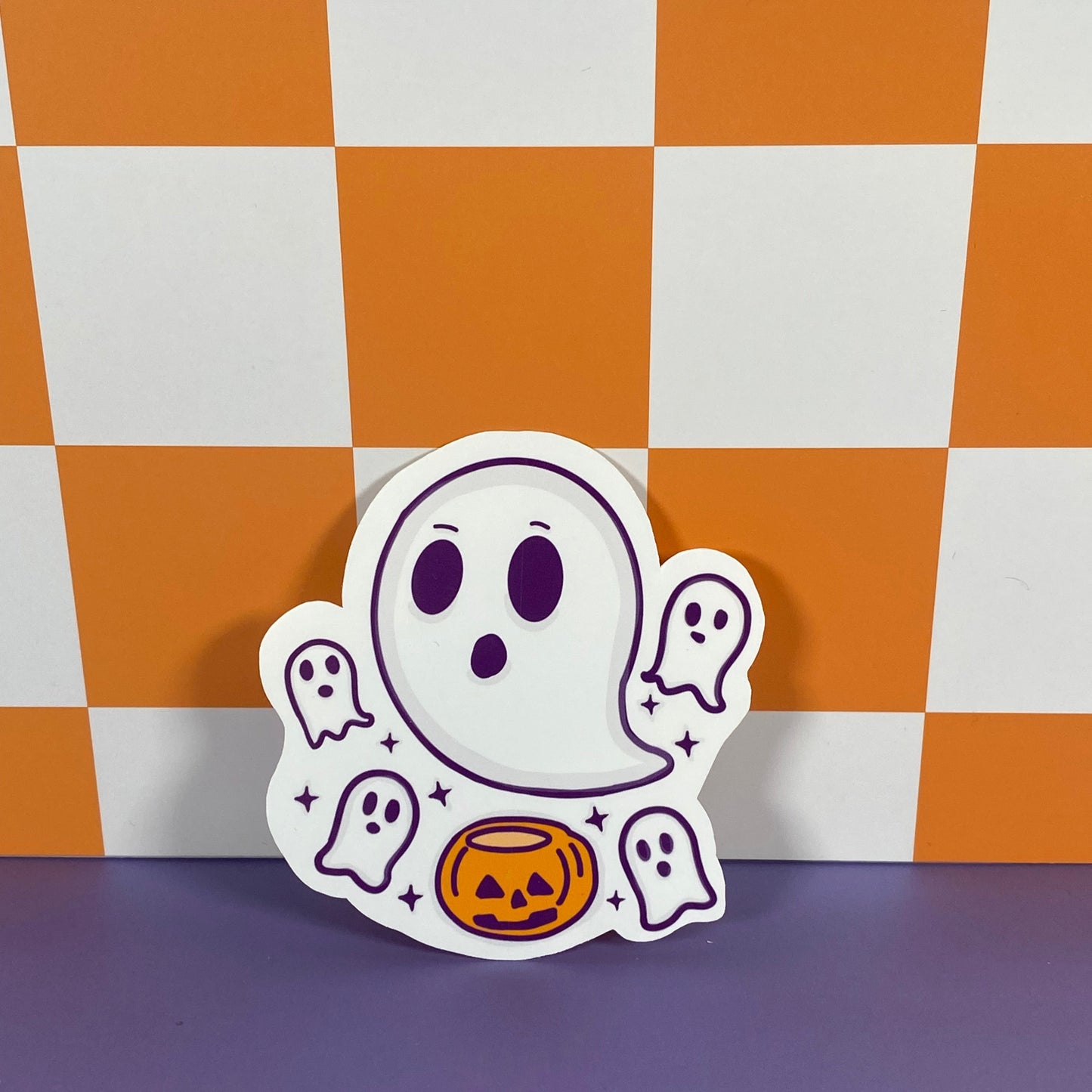Spooky Pumpkin Ghosts Waterproof Sticker