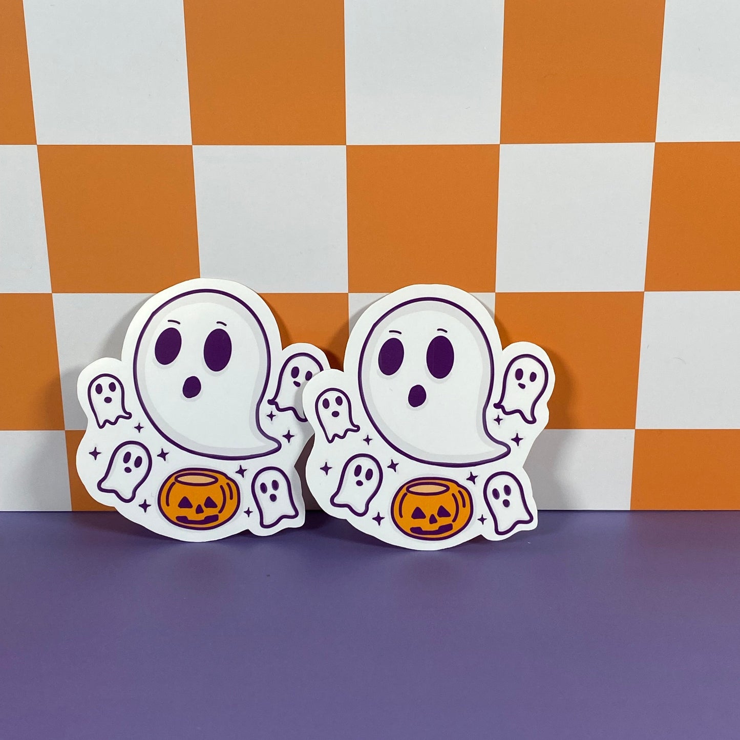 Spooky Pumpkin Ghosts Waterproof Sticker