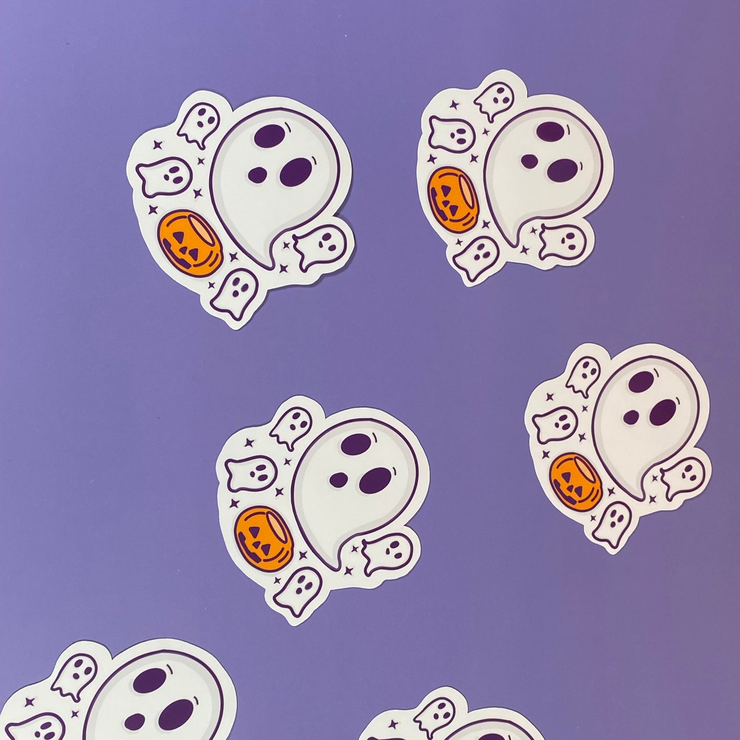 Spooky Pumpkin Ghosts Waterproof Sticker