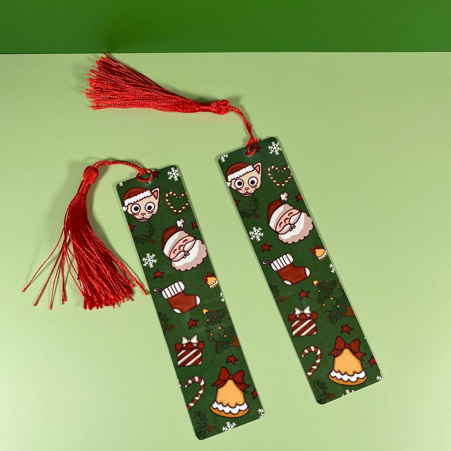 Quirky Green Christmas Bookmark
