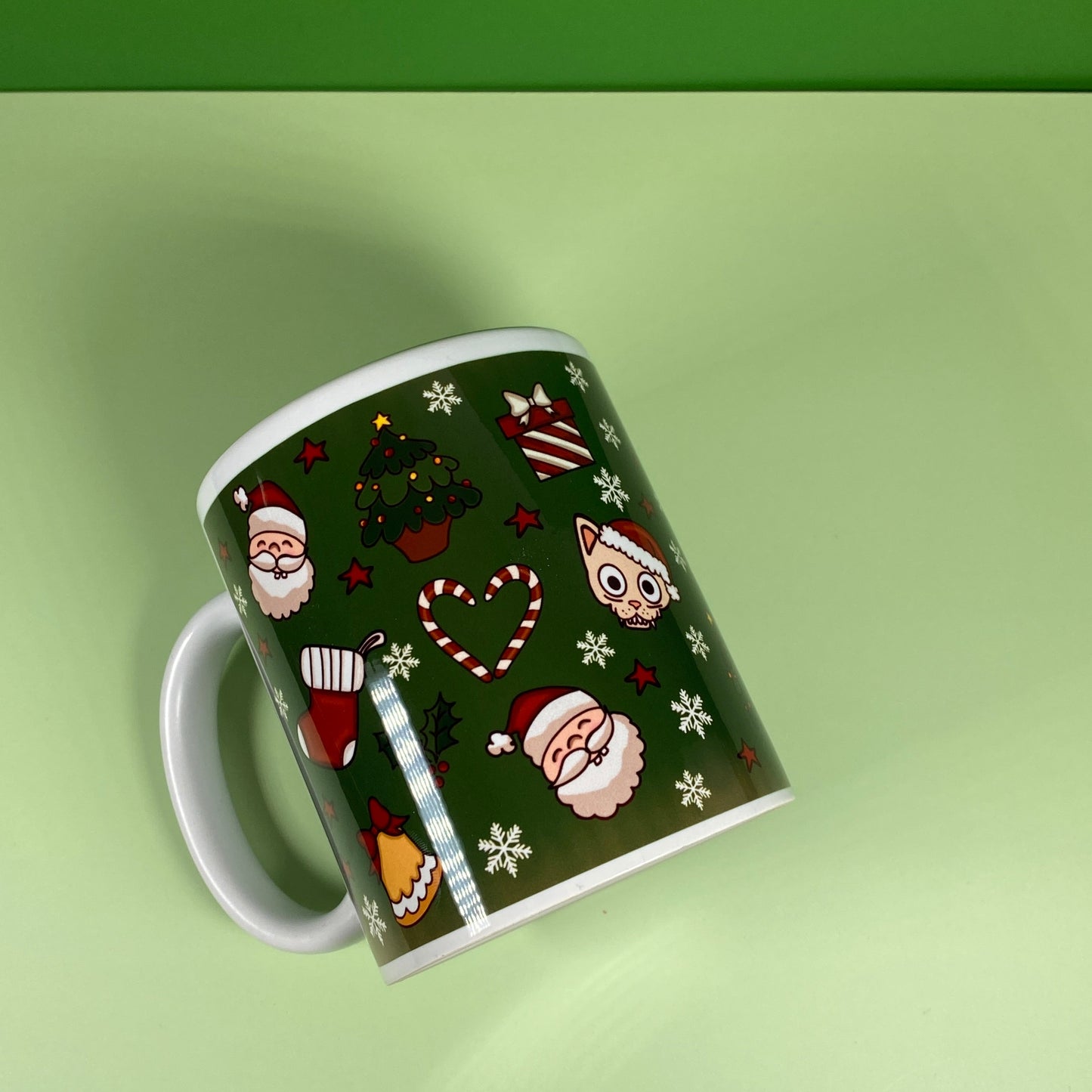 Quirky Green Christmas Mug