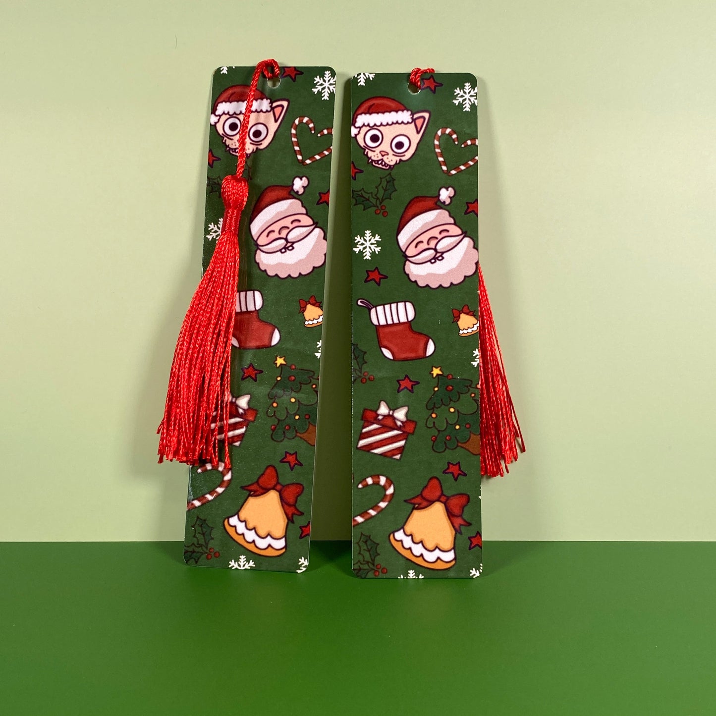 Quirky Green Christmas Bookmark