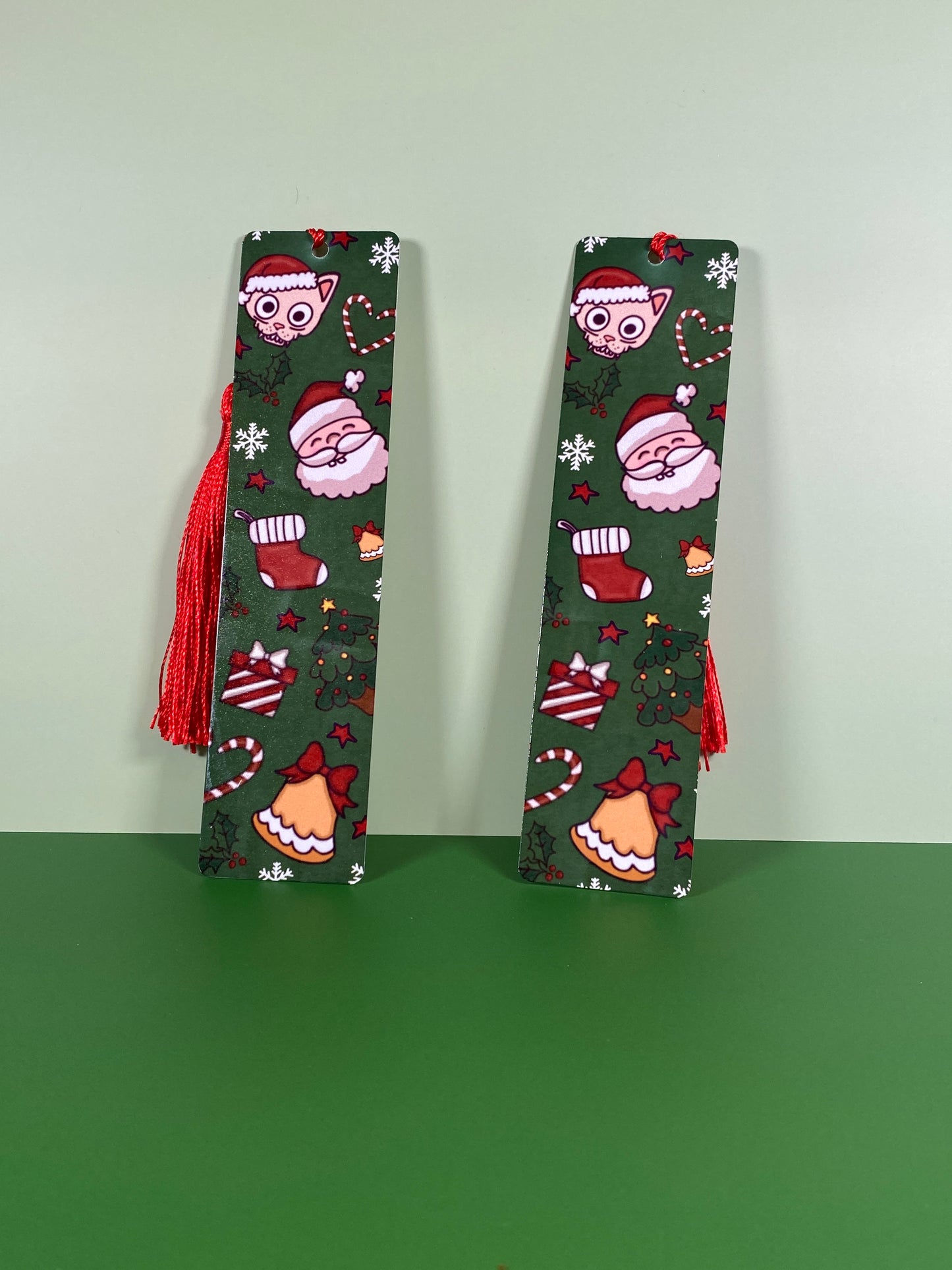 Quirky Green Christmas Bookmark
