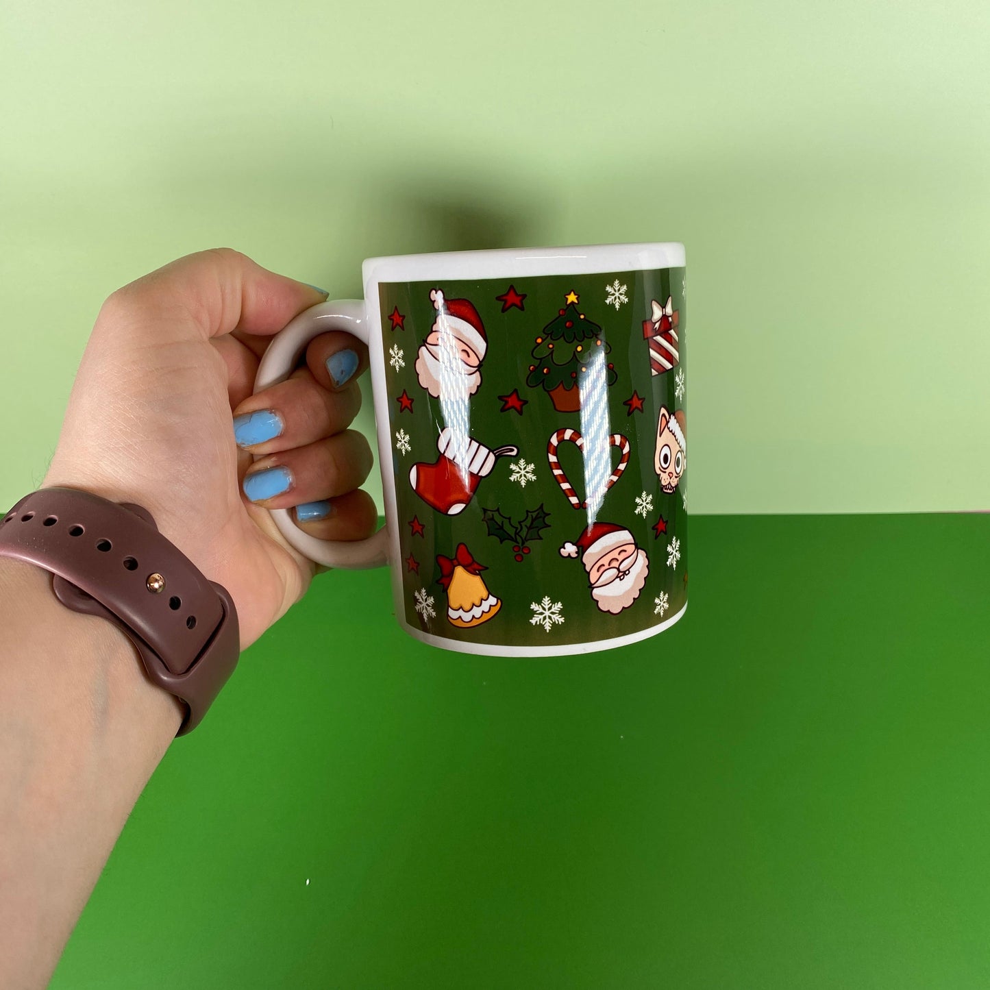 Quirky Green Christmas Mug