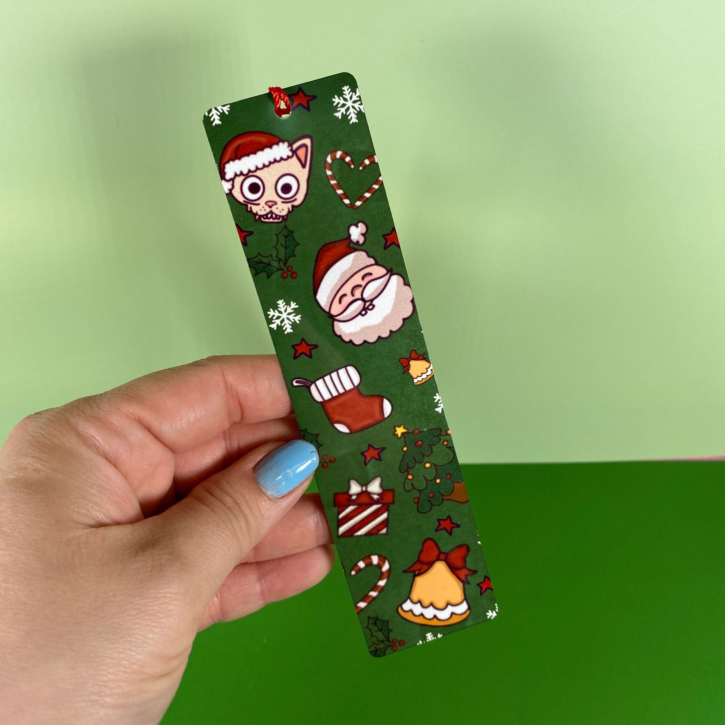 Quirky Green Christmas Bookmark