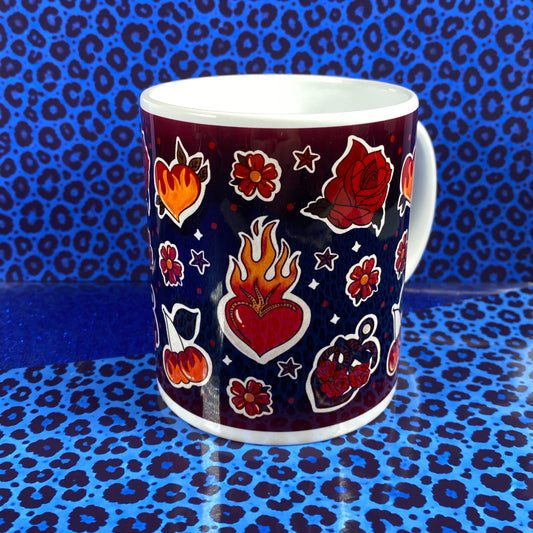 Wild Hearts – Blue Fuego Ceramic Mug 11 oz