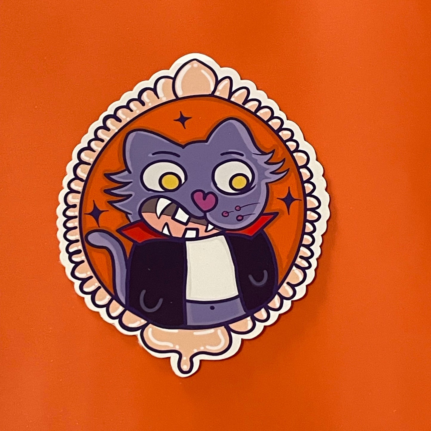 KITTIE VAMP - Cute Vampire Cat Halloween Sticker