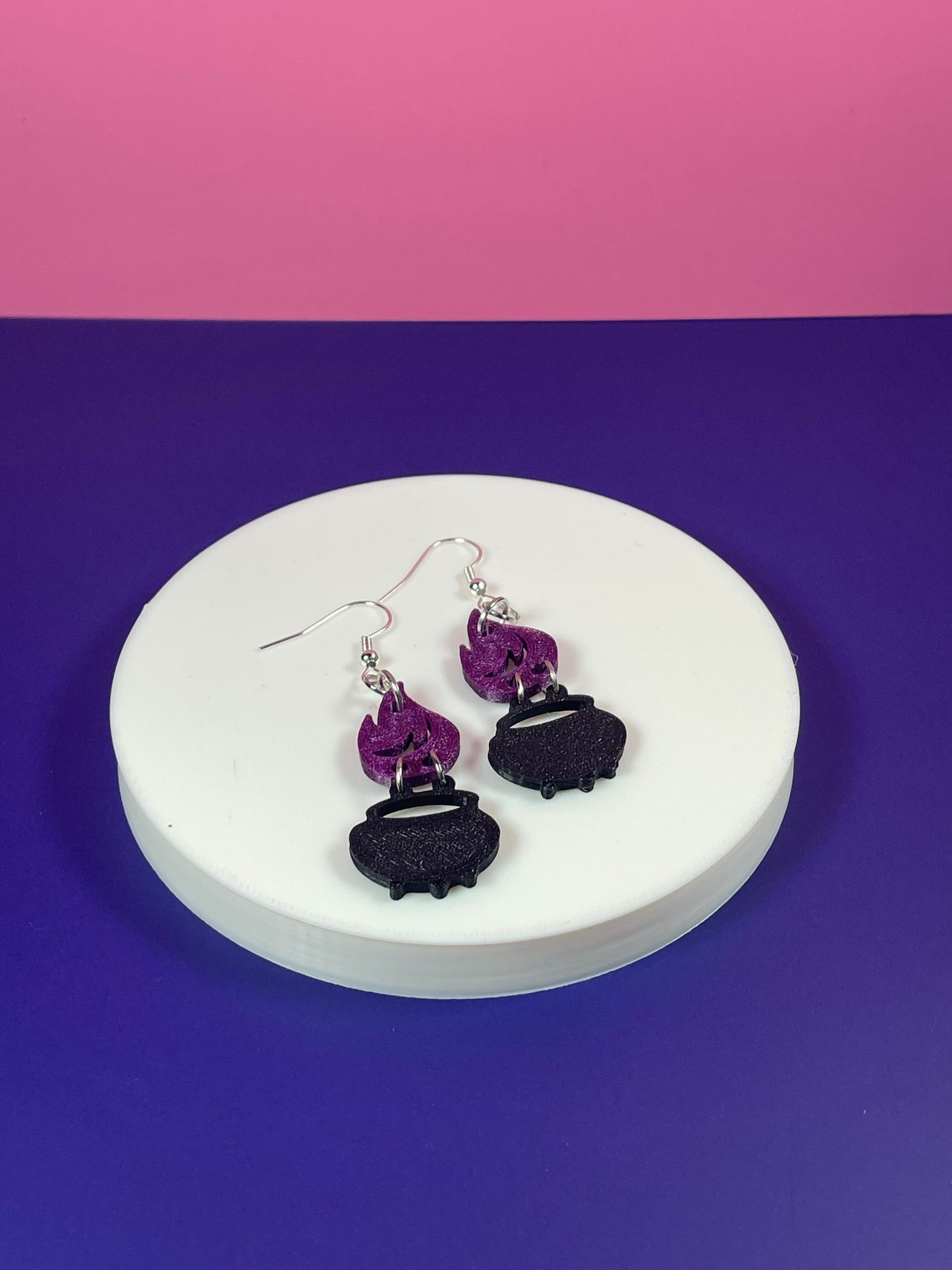 Mystic Flame Cauldron Earrings