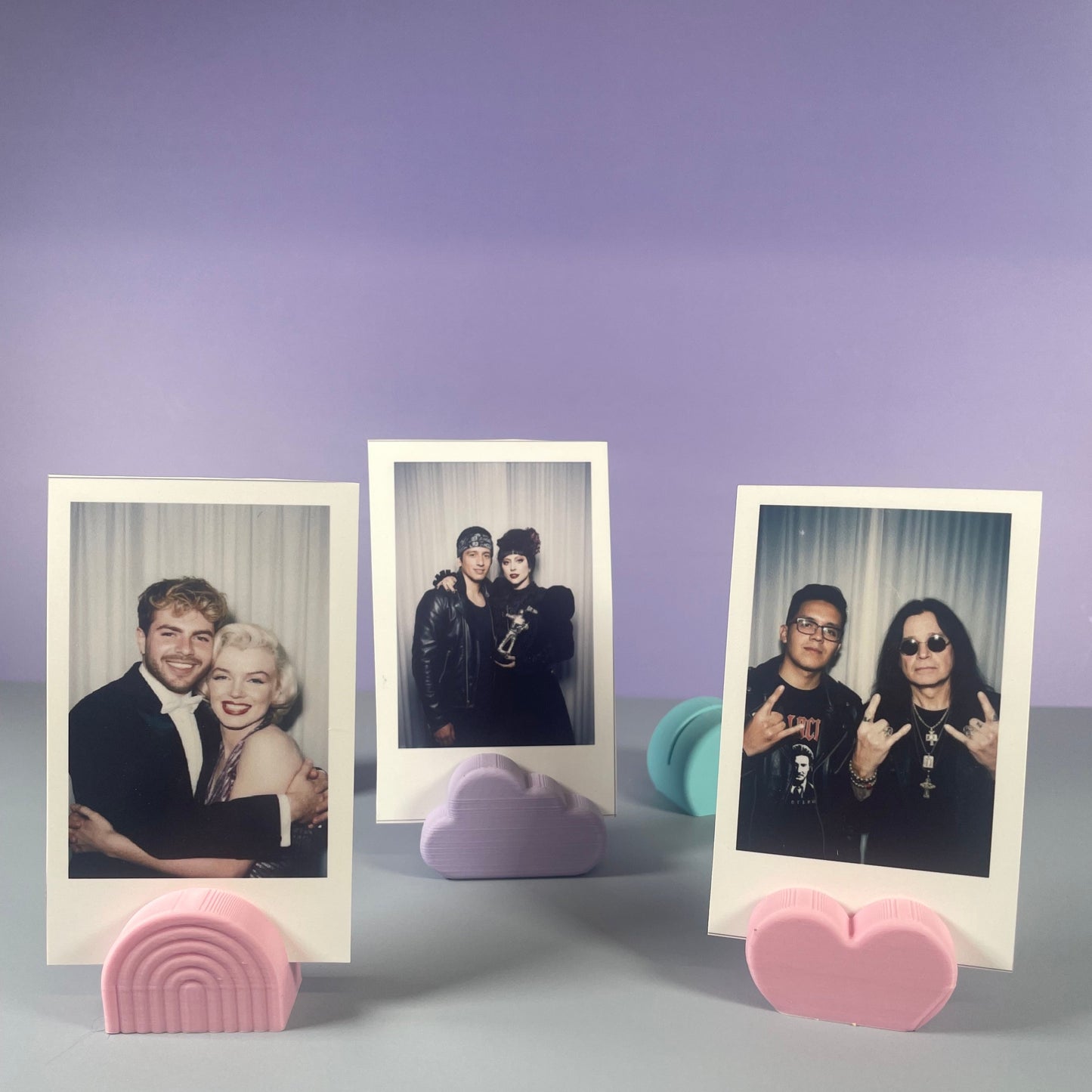 Pastel 3D Printed Photo Holders – Instant Film &amp; Polaroid Display Stands (Set of 5)